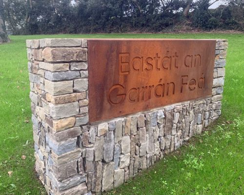 Corton Metal Development Sign